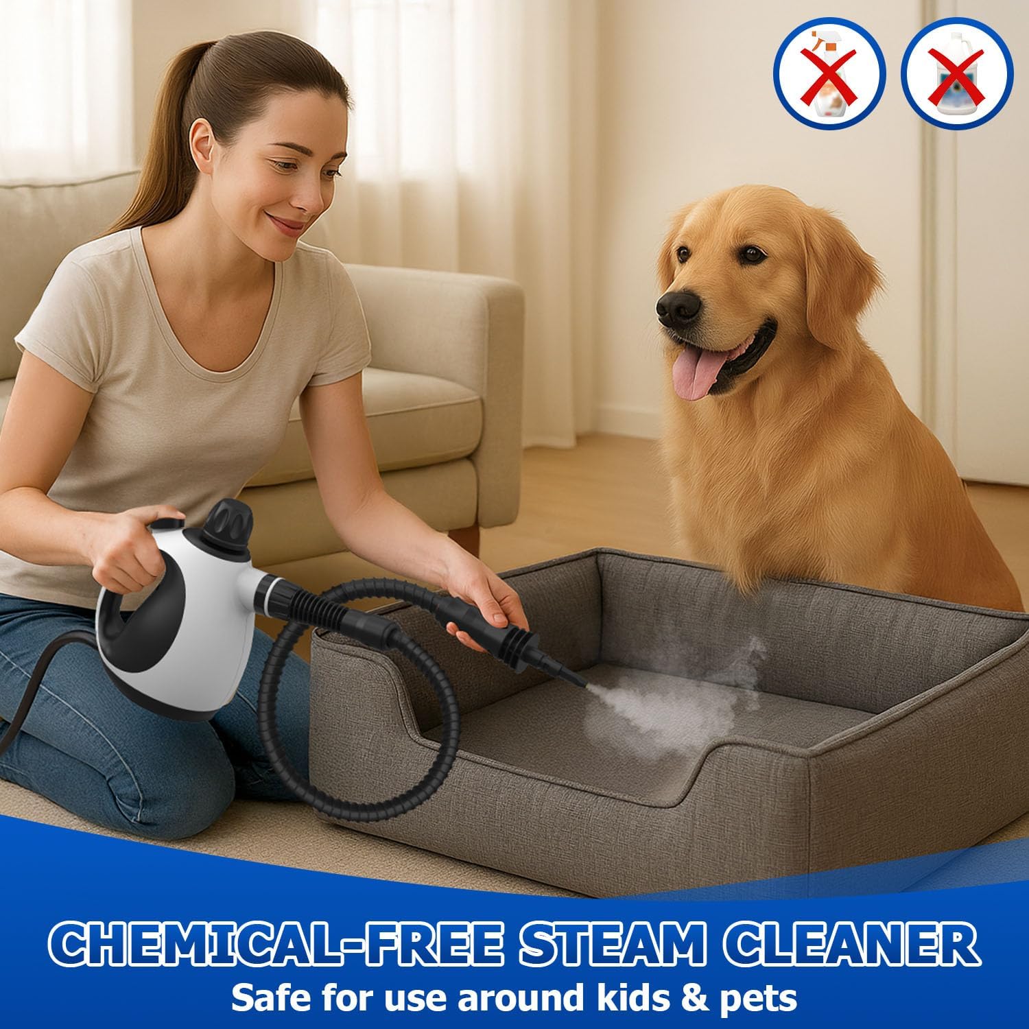 Handheld Steam Cleaner - High Pressure Steam Cleaner for Home, Multi-functional Cleaning Tools for Kitchen, Bathroom, Couch, Car. Portable Steamer Makes Housework Easier. - Image 6