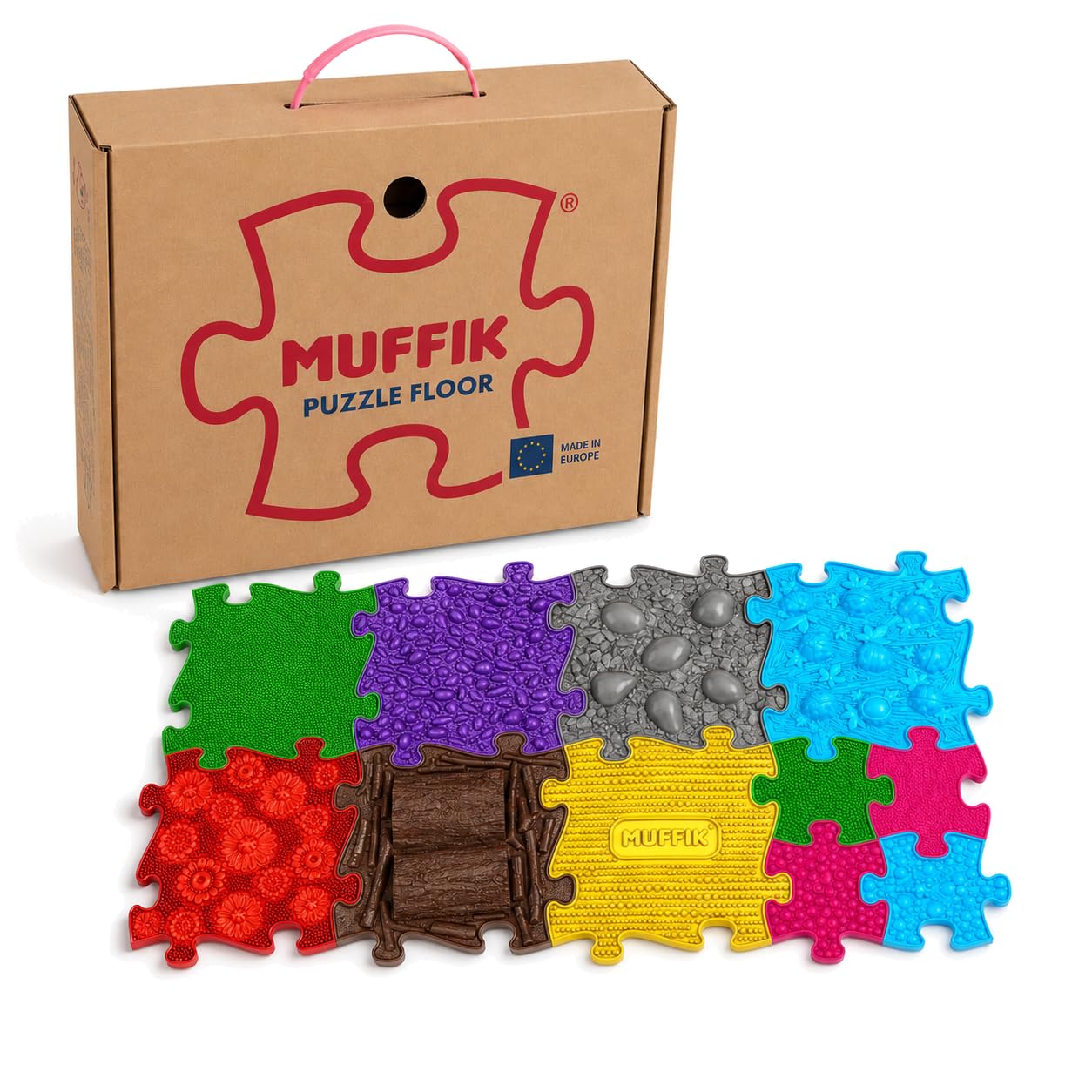 MUFFIK Sensorik Matten -2 Set | Orthopädische Balanciersteine für Kinder | Puzzlematte Baby, Puzzlematte Boden, Sensorik Spielzeug Baby, Bodenmatte Kinder, Massage Matte für Erwachsene | Medium-2 Set