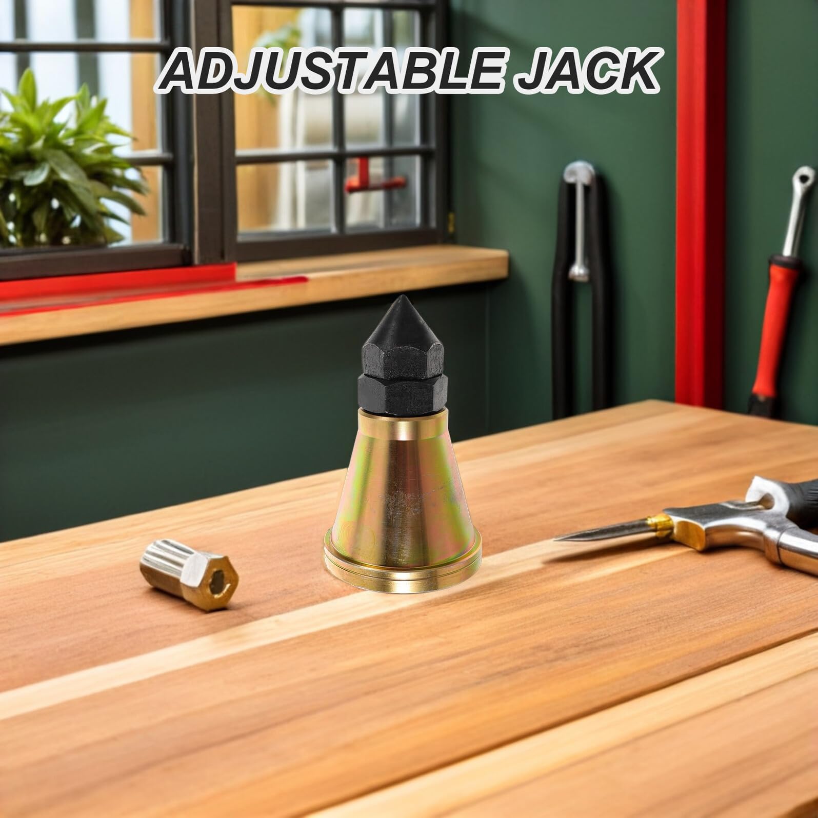 WOONEKY Heavy Duty Adjustable Screw Jack Post with Pointed Tip Precision Hardened Milling Machine Leveling Blocks for Rv Stabilizer Tools And Camper Jack Support