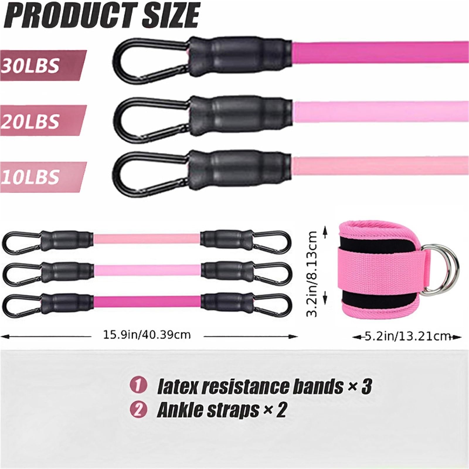 FitnessbäNder Knöchelriemen-Widerstandsbänder-Set | Fitness-Workout-Übungsgeräte Yoga-Gummiband for Fitnessstudio-Mann-Frau