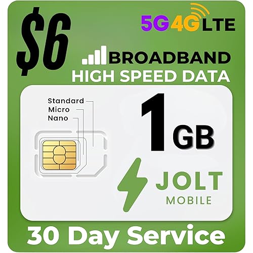 Data Only Service - SIM for Hotspots, WiFi Dongles, MiFi, USB Sticks, Mobile Routers, and More - Broadband and IoT Devices Nationwide AT&T 4G LTE - Triple Cut SIM (1 GB Data Plan)