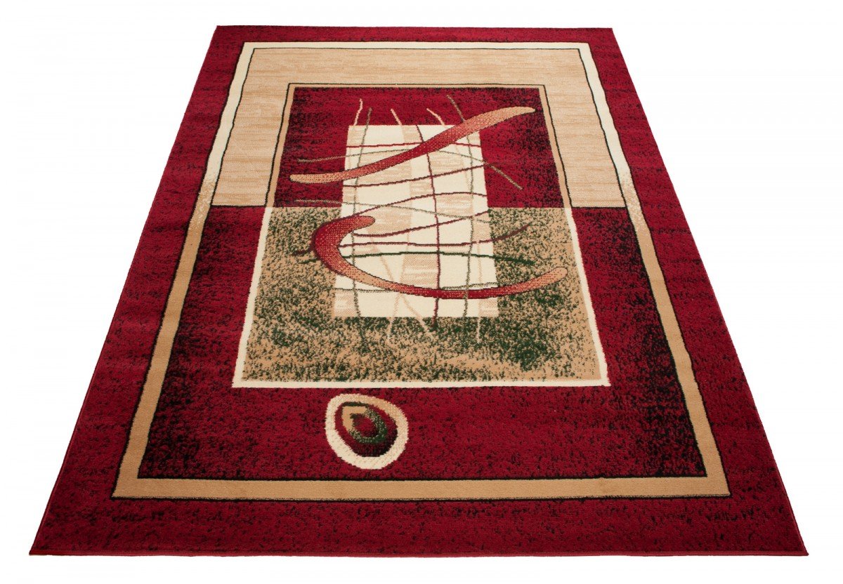 Carpeto Rugs Tappeto Salotto Classico Astratto Pelo Corto - Tappeti Camera da Letto - Tappeti Salotto Grandi Dimensioni - Tappeti Moderni Soggiorno - Rosso - 140 x 200 cm