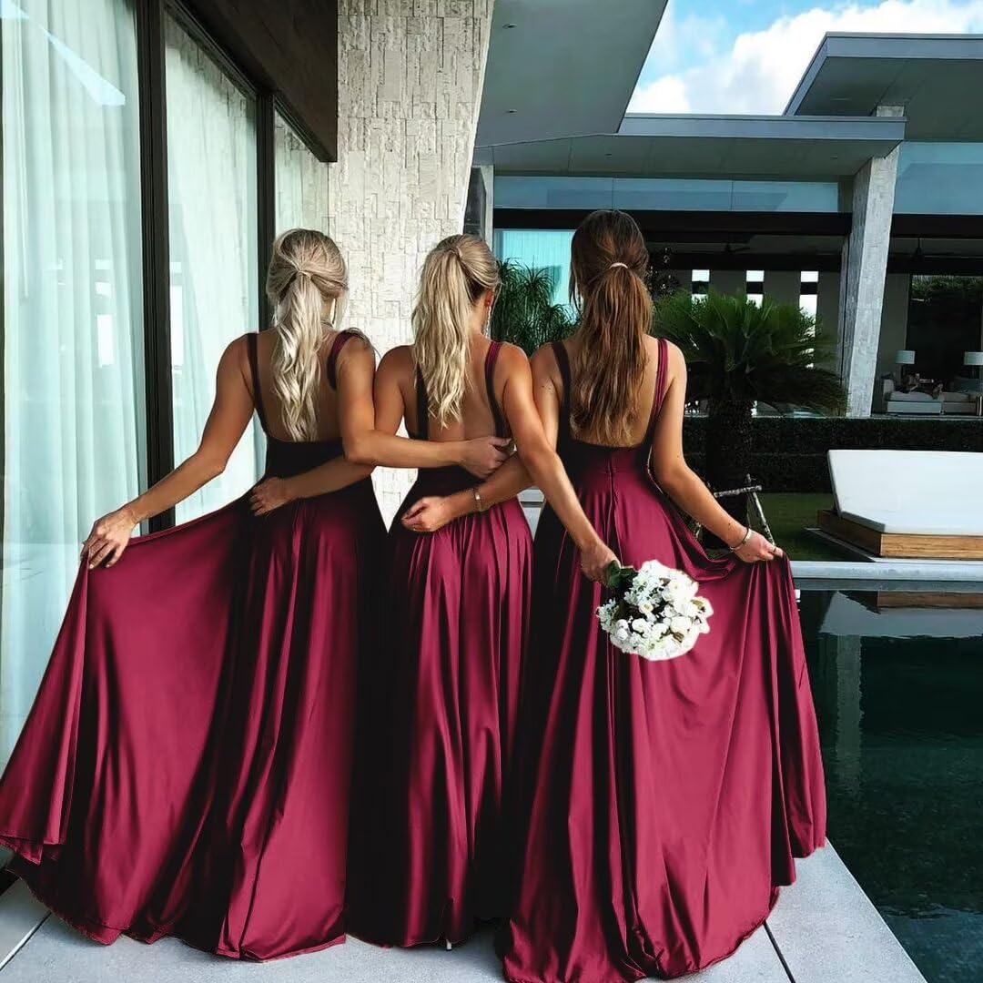 BABYONLINE D.R.E.S.S. Robe Soiree Chic Mariage Fete Cocktail Femme élastique avec Fente Longue Maxi Dos Nu Sexy