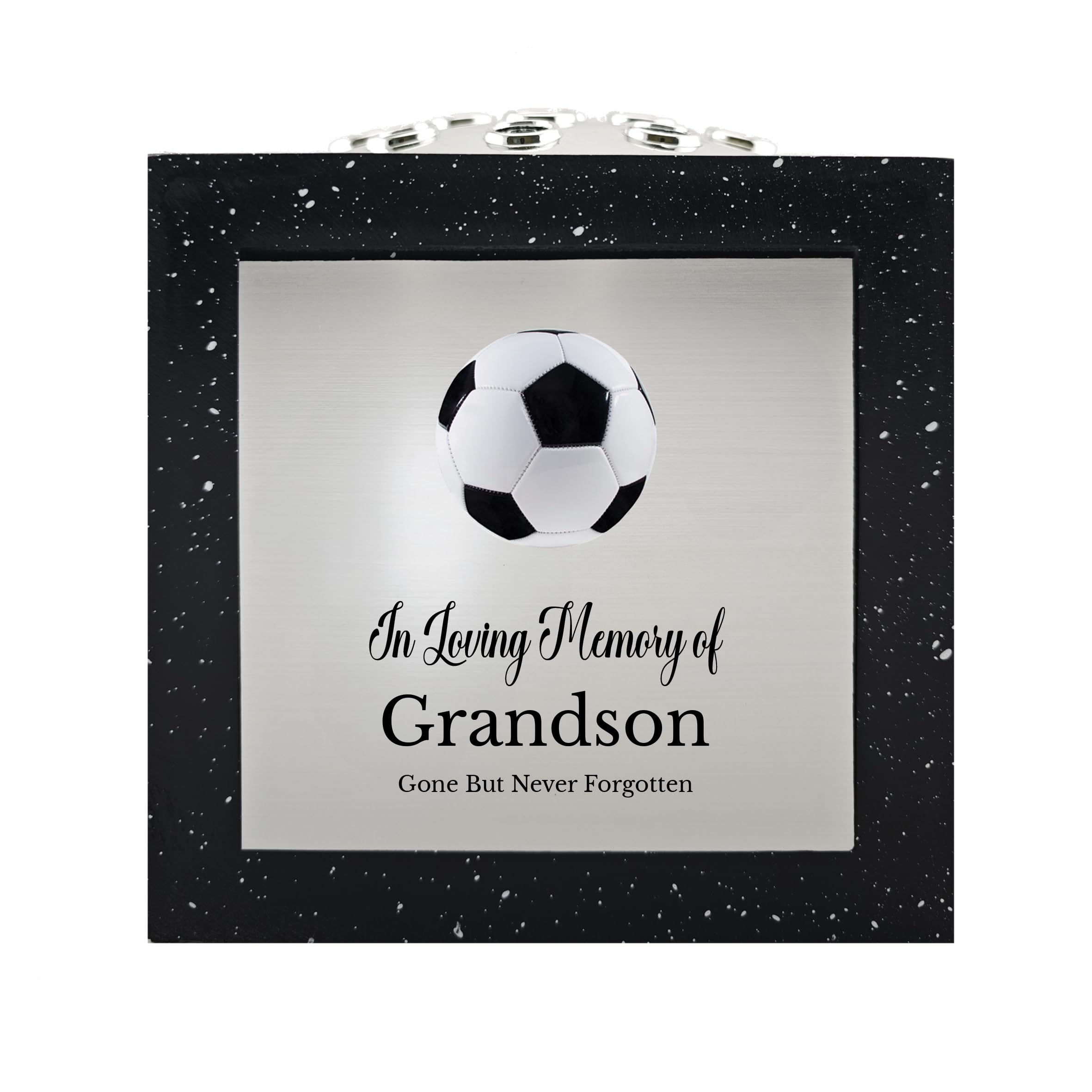 1Stclassgifts Black In Loving Memory Of Memorial Rose Bowl Grave Marker Flower Pot Vase With Football Design Mum Daddy & Lots More /Silver (Uv Printed) (Grandson)