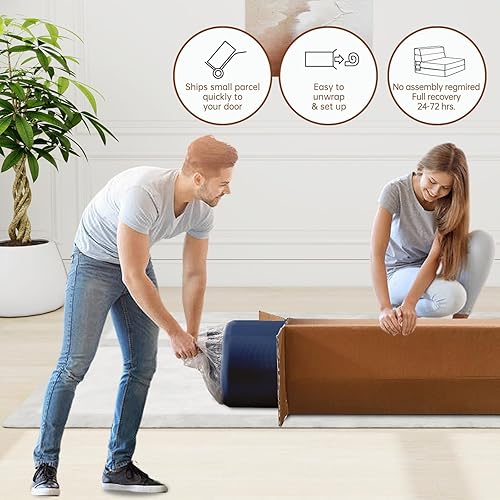 Miniatura 4 de Sofá cama plegable de espuma viscoelástica con almohada, sillón perezoso, moderno y convertible en el suelo, para sala de estar, apartamento,