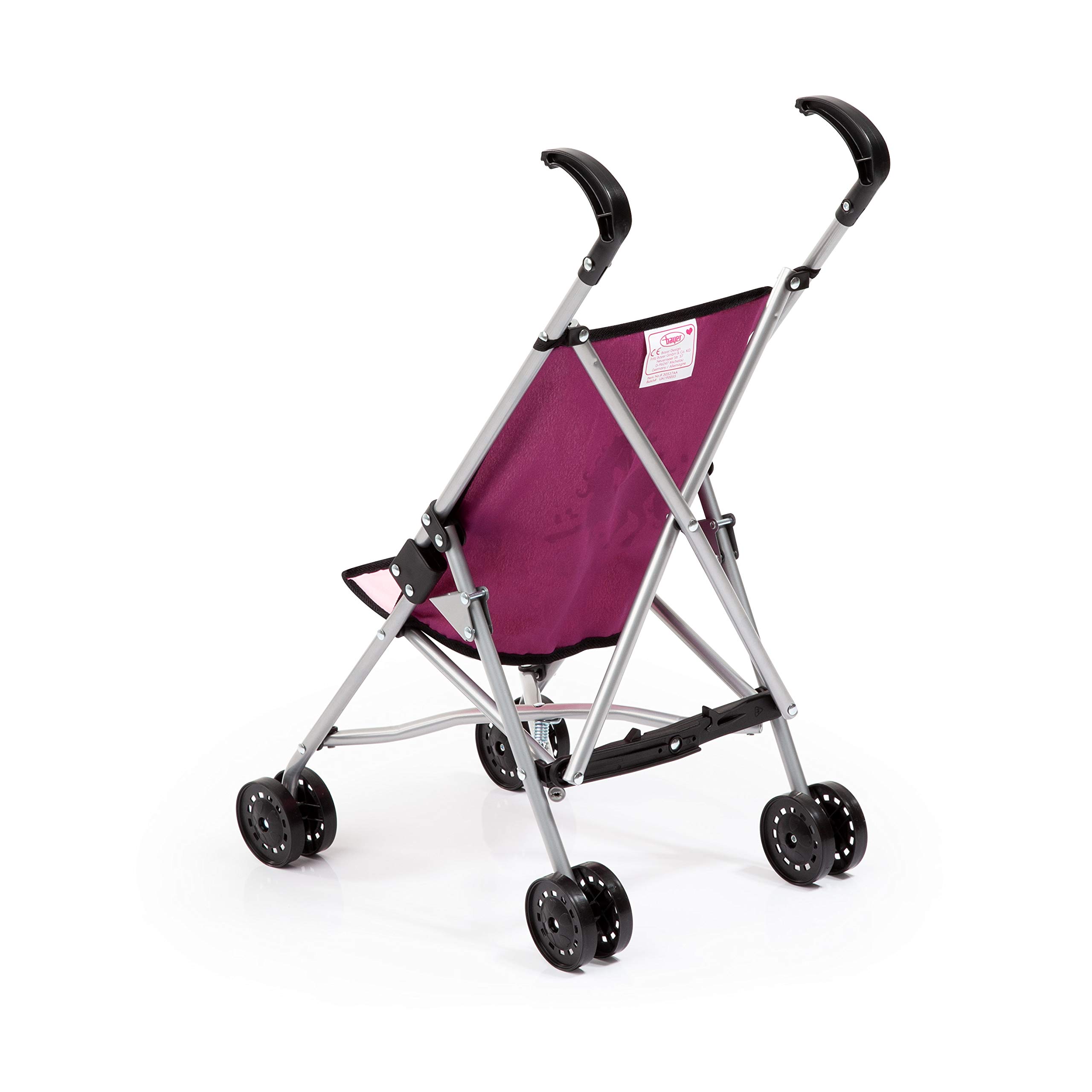 Poussette pliable pour chien chat - 4 roues doubles, 2 freins, attache