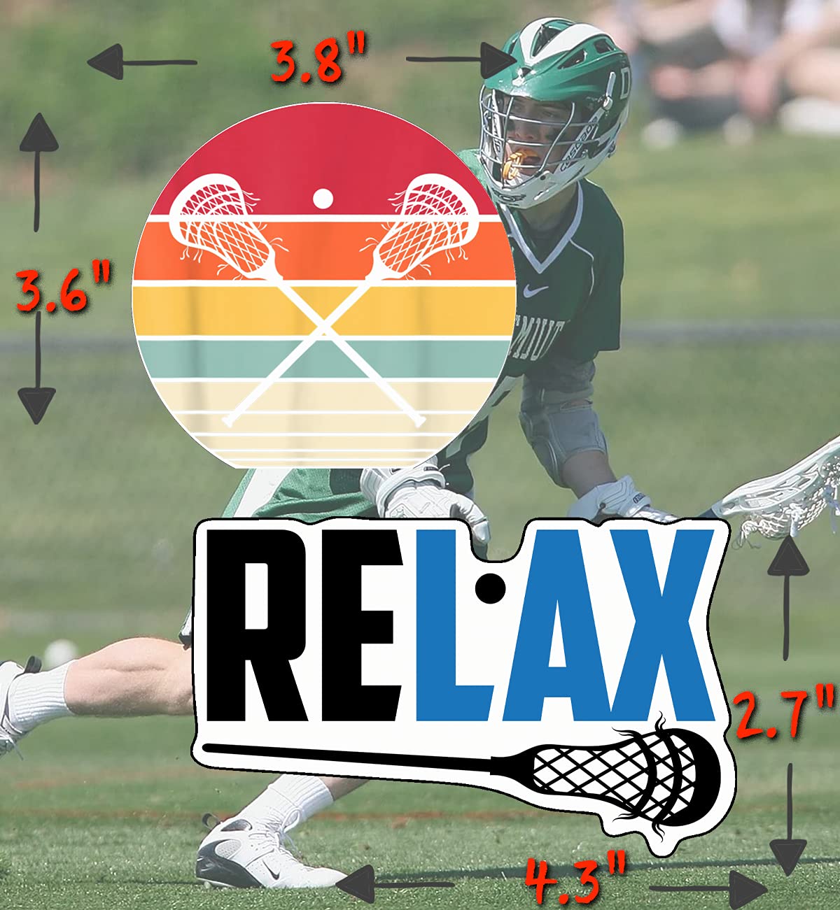 Naklejki Lacrosse - idealne prezenty Lacrosse dla chłopców, dziewcząt, mężczyzn - wodoodporne, bardzo lepkie, trwałe 100% winylowe - świetnie sprawdzają się na butelkach z wodą, laptopie, naklejce samochodowej lub jako upominki na imprezę