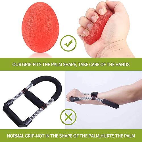 Miniatura 5 de 3 bolas de fuerza de agarre de mano con 2 fortalecedores de dedos, entrenador fortalecedor de agarre de muñeca, bolas de alivio del estrés, bolas de