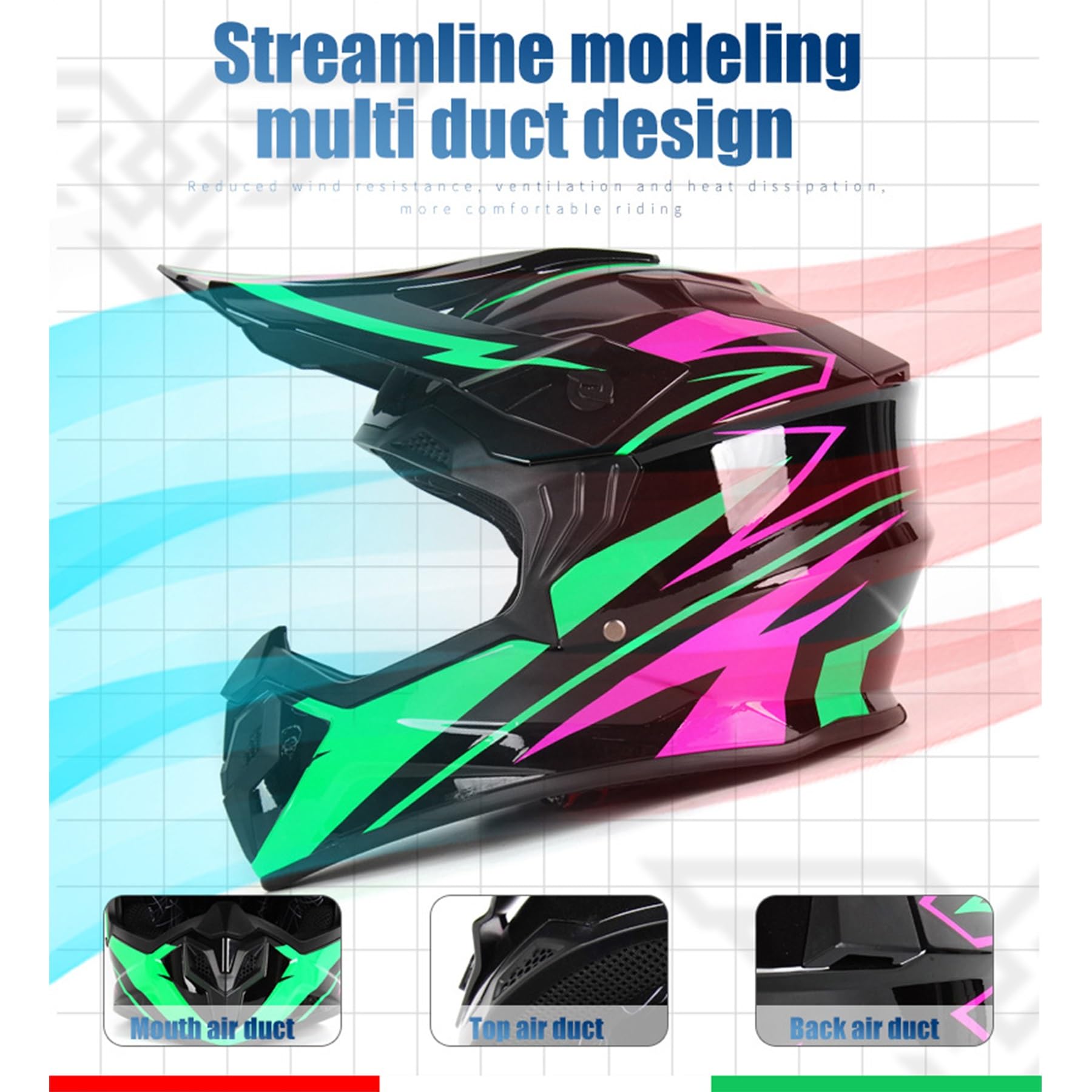 Motocross Helm Kinder, ECE22.06-Zertifizierung, Jugend Motorradhelme, Downhill Fullface MTB Integralhelm Crosshelm Helm, Für Jungen Mädchen Quad Bikes BMX Fahrrad ATV Offroad DH Helm