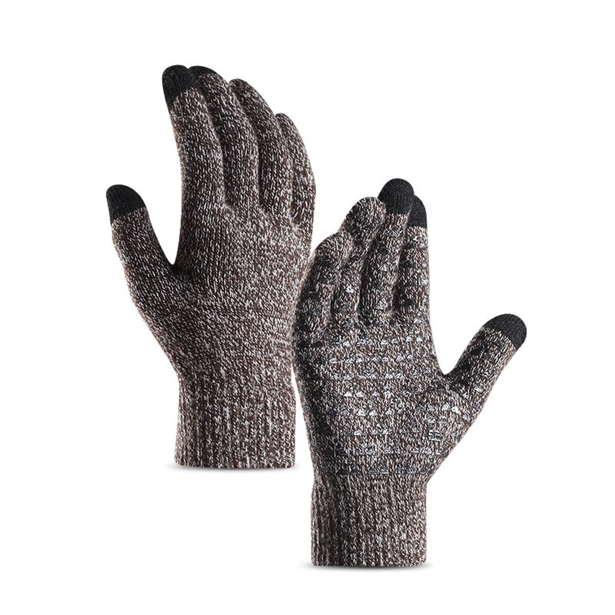 Gorro térmico Guantes con Pantalla táctil for Hombres y Mujeres, Antideslizantes, Forro cálido, de Punto, Multicolor, Talla única