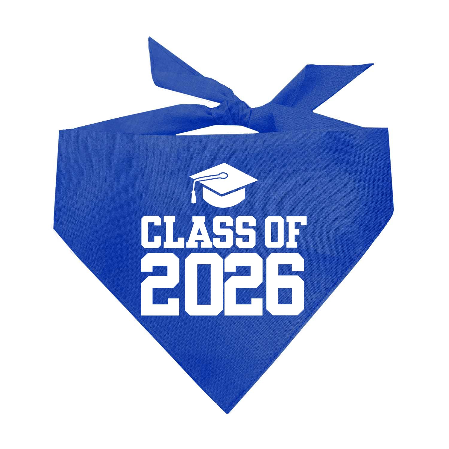 Class of 2026 Dog Bandana | 100% Cotton Triangle | School Graduation Ceremony Party | Mom Dad Graduating Prop | Royal, One Size 1150