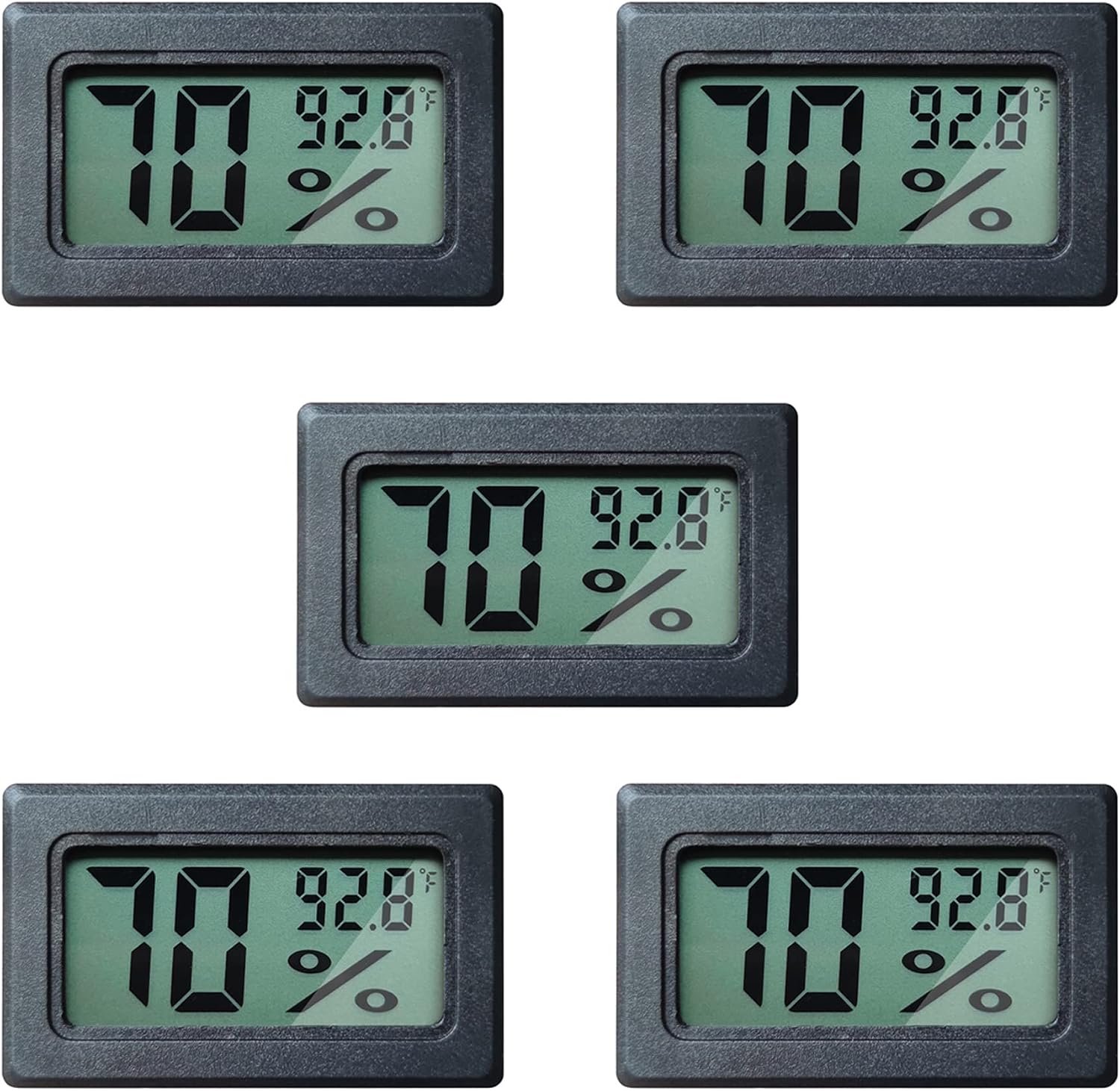 Humidity Gauge,Newlight66 Digital Hygrometer Indoor Outdoor Hygrometer Thermometer (°F) for Home Car Greenhouse（5 Pack)