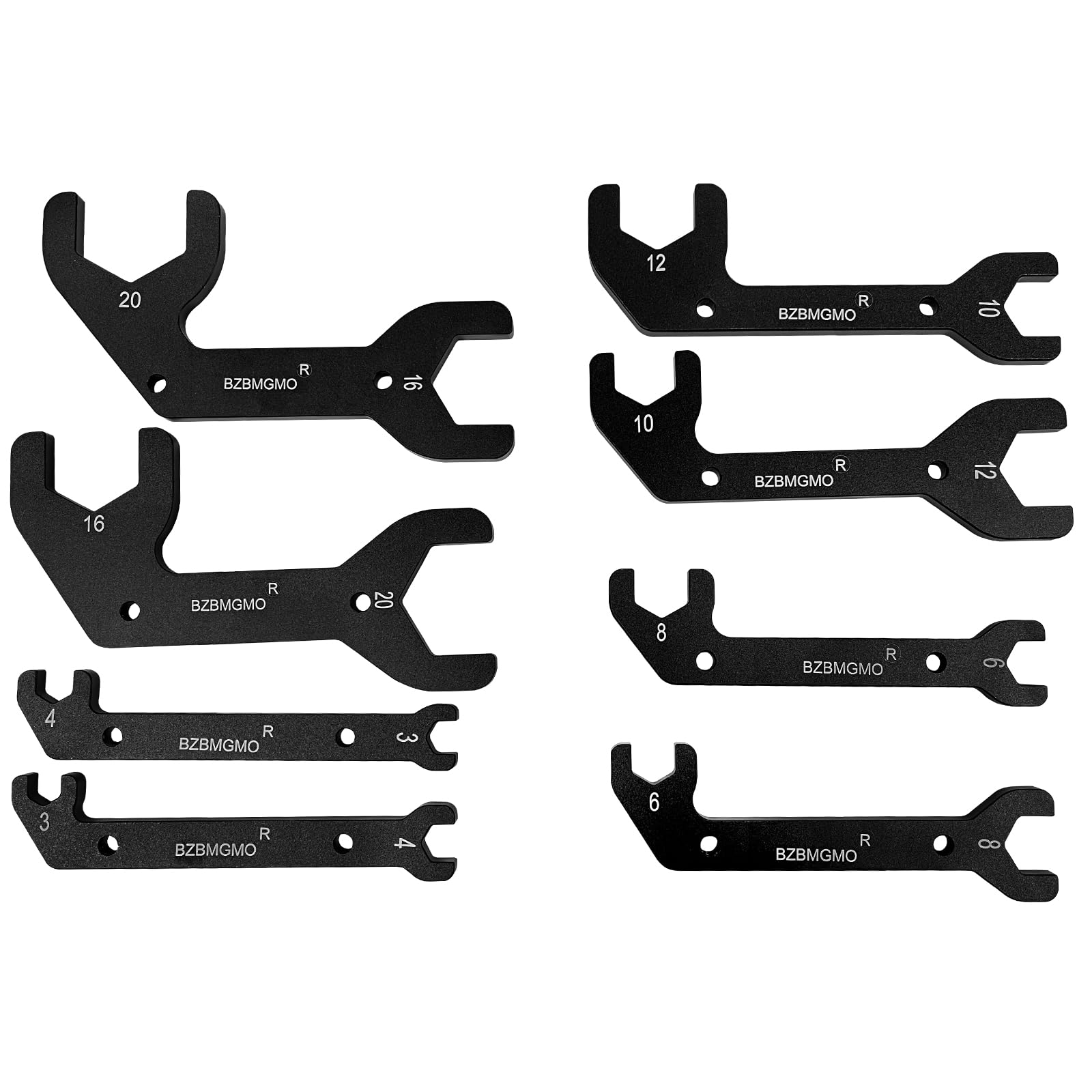 BZBMGMO Aluminum AN Combination Wrench Set 8,AN3/AN4/AN6/AN8/AN10/AN12/AN16/AN20