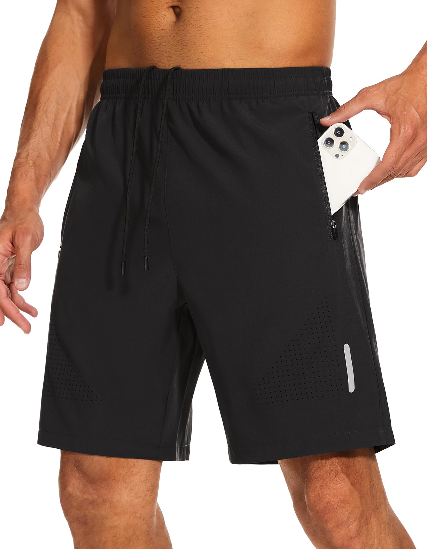 Zilpu Men's 7-Inch Gym Shorts With Compression Liner & Zipper Pockets