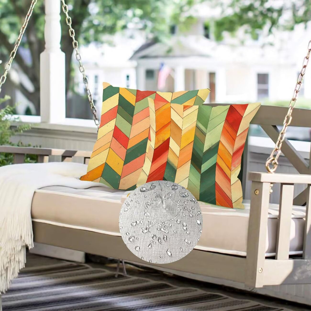 Juego de 4 Fundas Cojines Verano Geometría 80 x 80 cm Fundas Cojines, Decoración Moderna Cojin Exterior, para Sofá salón Coche Cama Sillas Decoración, Cuadrado Terciopelo Sofá Cojín Exterior m-488