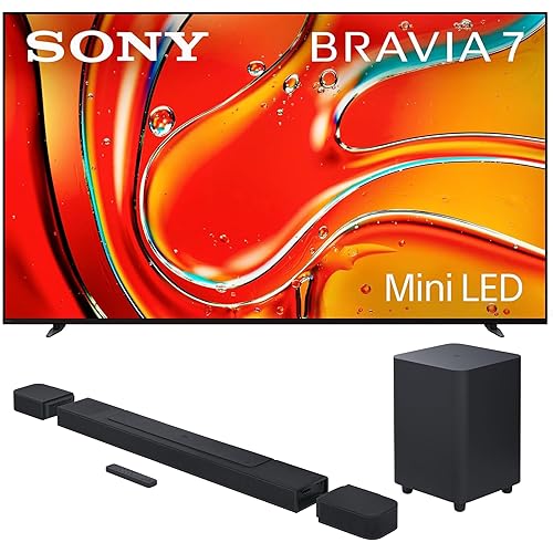 Sony K85XR70 85 Inch 4K Bravia LCD Mini LED Full Array HDR Google TV with a JBL BAR-1000 7.1.4ch Soundbar and Subwoofer with Surround Speakers (2024)