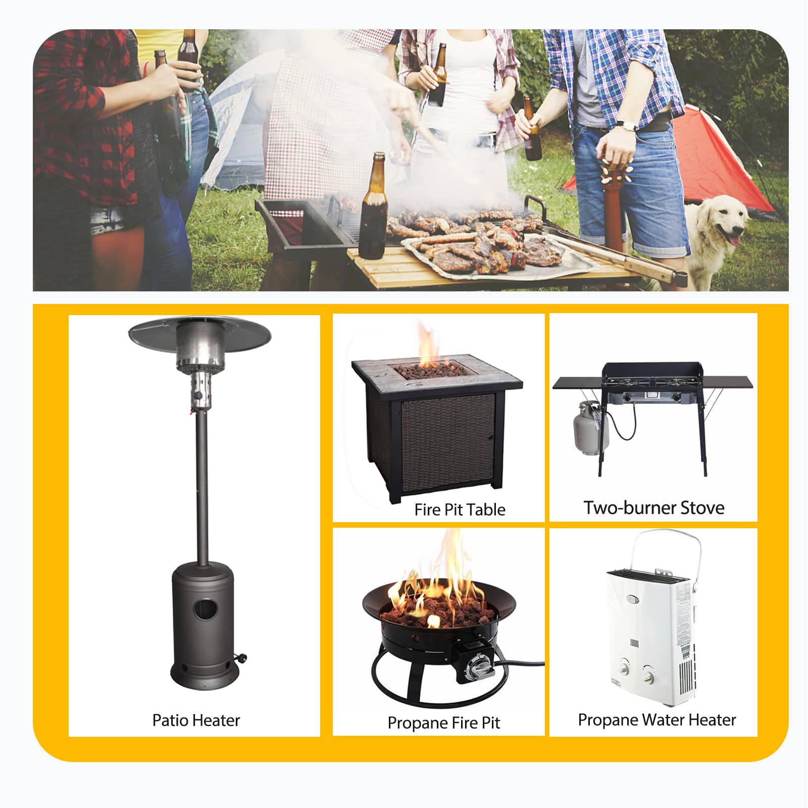 Tuyau De Gaz Propane 5 M Avec Régulateur 37 Mbar Pour Barbecue - Neuf