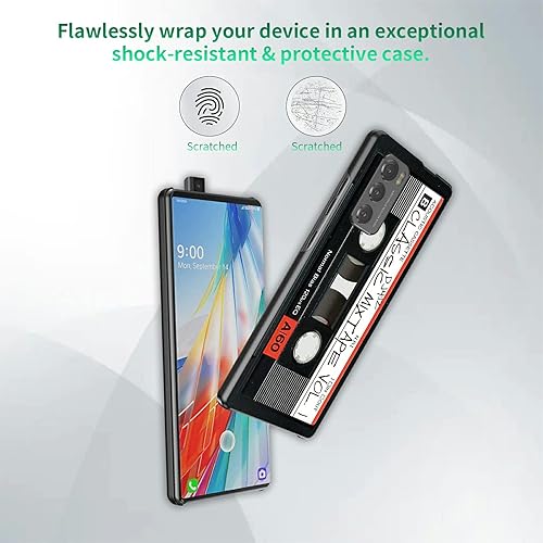 Miniatura 4 de Rossy Funda delgada para LG Wing 5G, para LG Wing 5G, funda ligera de audio retro, diseño de Patten, policarbonato duro, protección antiarañazos,