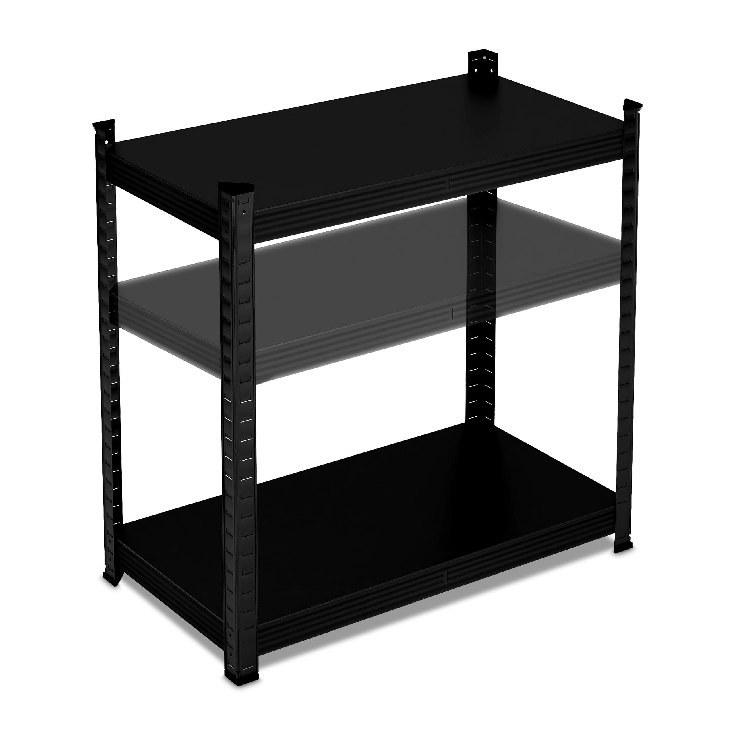 Relaxdays Étagère à Charge Lourde, HxLxP : 150x75x30 cm, Jusqu’à 875 kg, 5 Niveaux, Cave, Garage, Stockage, Acier, Noir