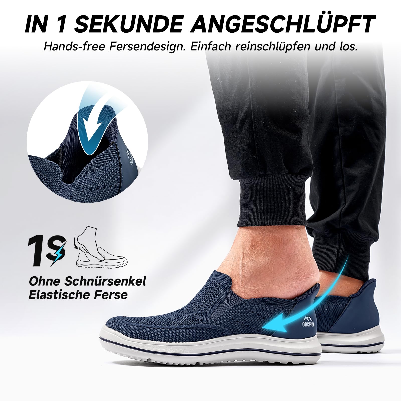 Baskets Hommes Chaussures à Enfiler Mains Libres sans Lacets Confortables Jogging Salle de Sport