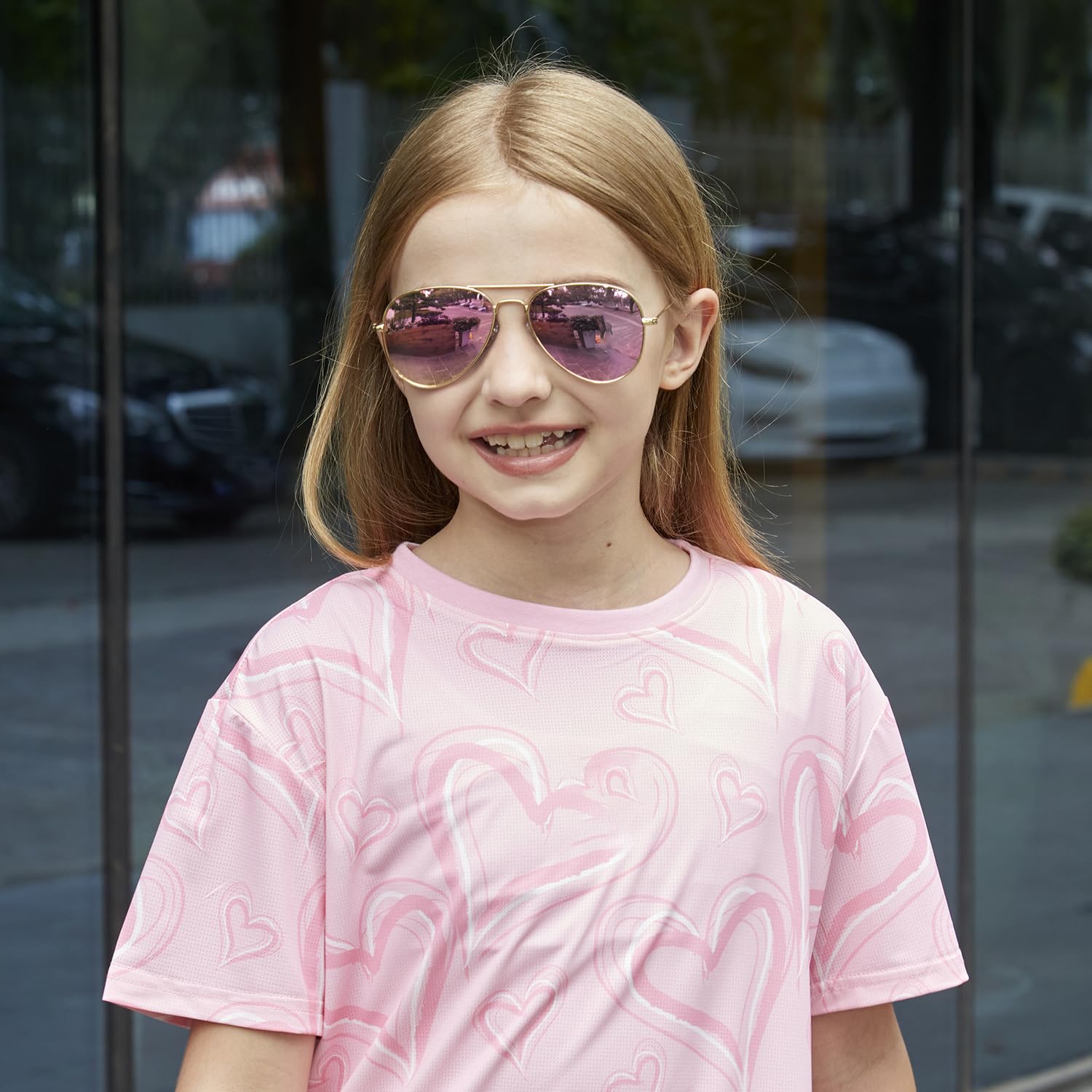 SEKKAF Gafas de sol polarizadas estilo aviador para niños y niñas, clásicas, ligeras, con marco de metal, lentes de protección UV400