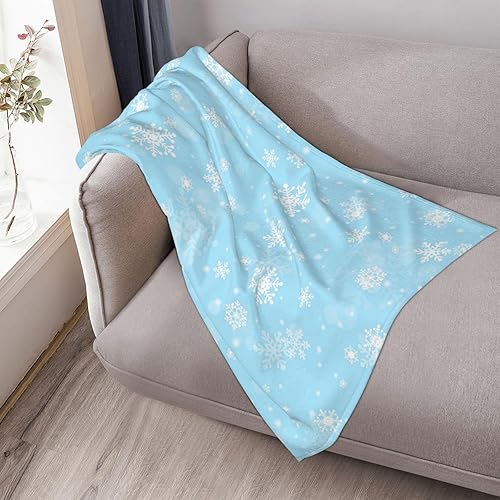 Miniatura 5 de Manta azul para mujer, suave manta de forro polar de verano de 50 x 40 pulgadas, manta ligera de viaje para cama, sofá, bonita decoración del hogar