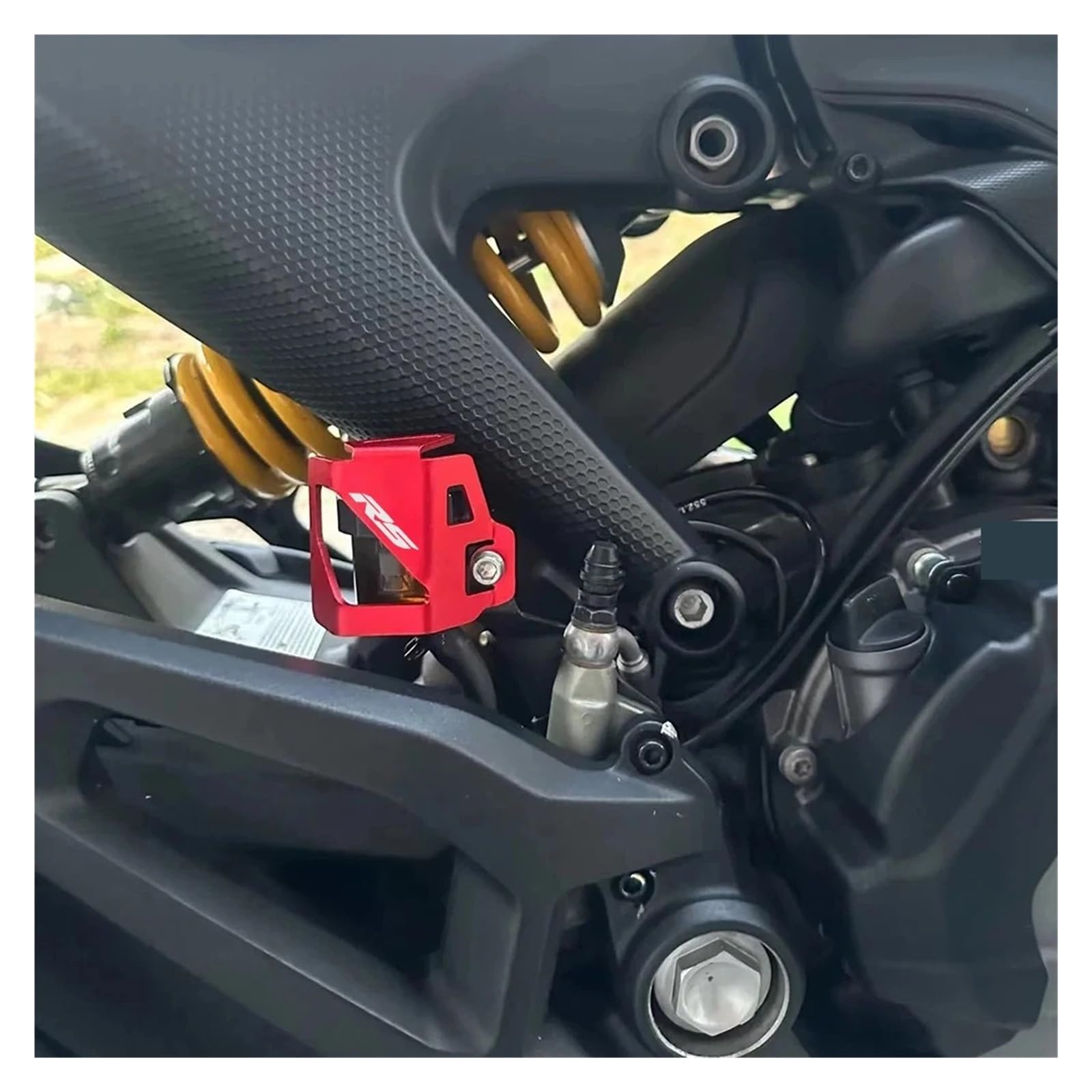 Compatibile con Aprilia RS660 RS457 RS 660 Rs 457 2024 Accessori CNC Serbatoio Liquido Freno Posteriore Moto Serbatoio Coperchio Protettivo (Nologo-Nero)