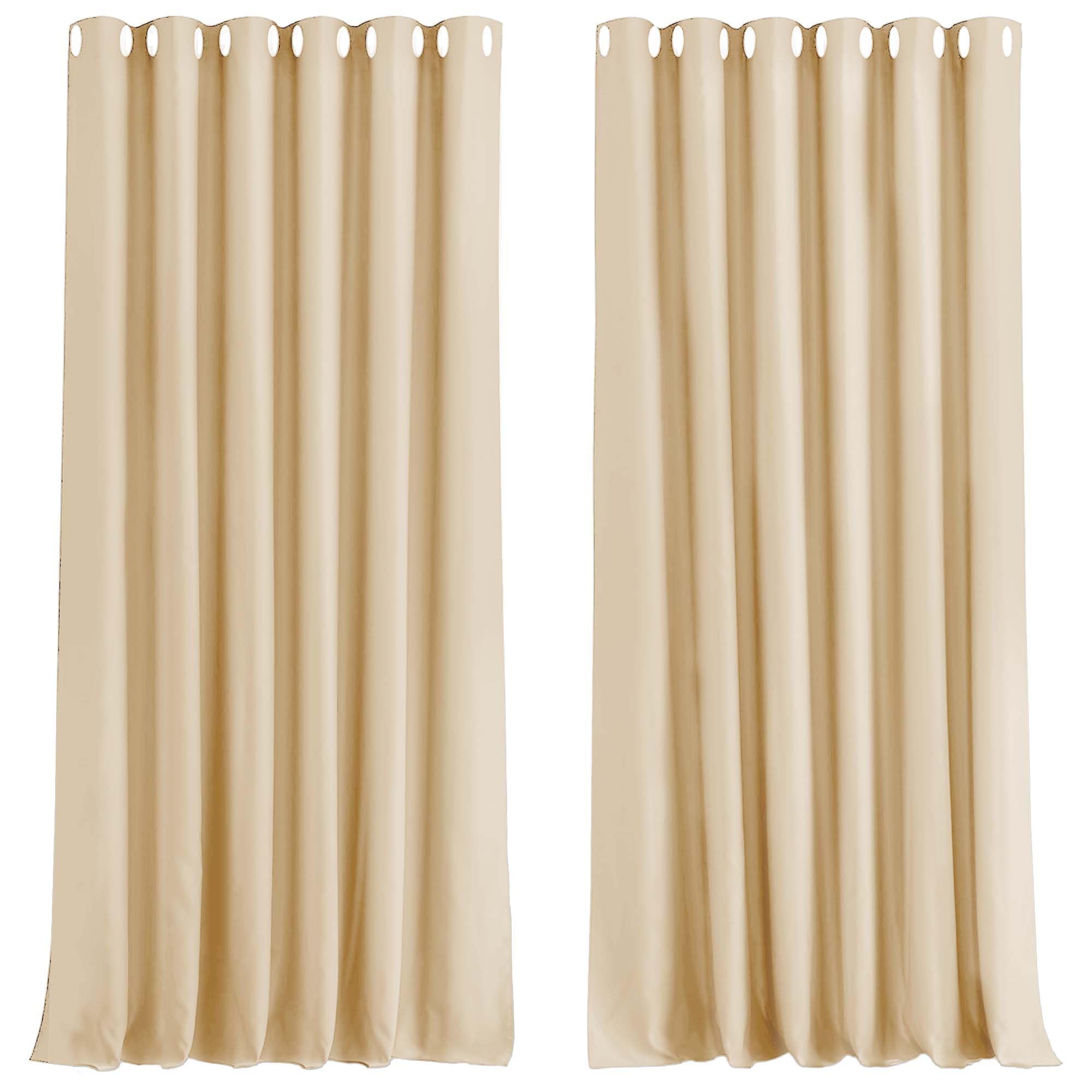 Aspire Homeware Cream Blackout Curtains 90X90 - Eyelet Curtains For Bedroom Window Treatments Thermal Insulated Super Soft & Energy Saving Privacy Living Room Curtain With Matching Tiebacks 2 Panel