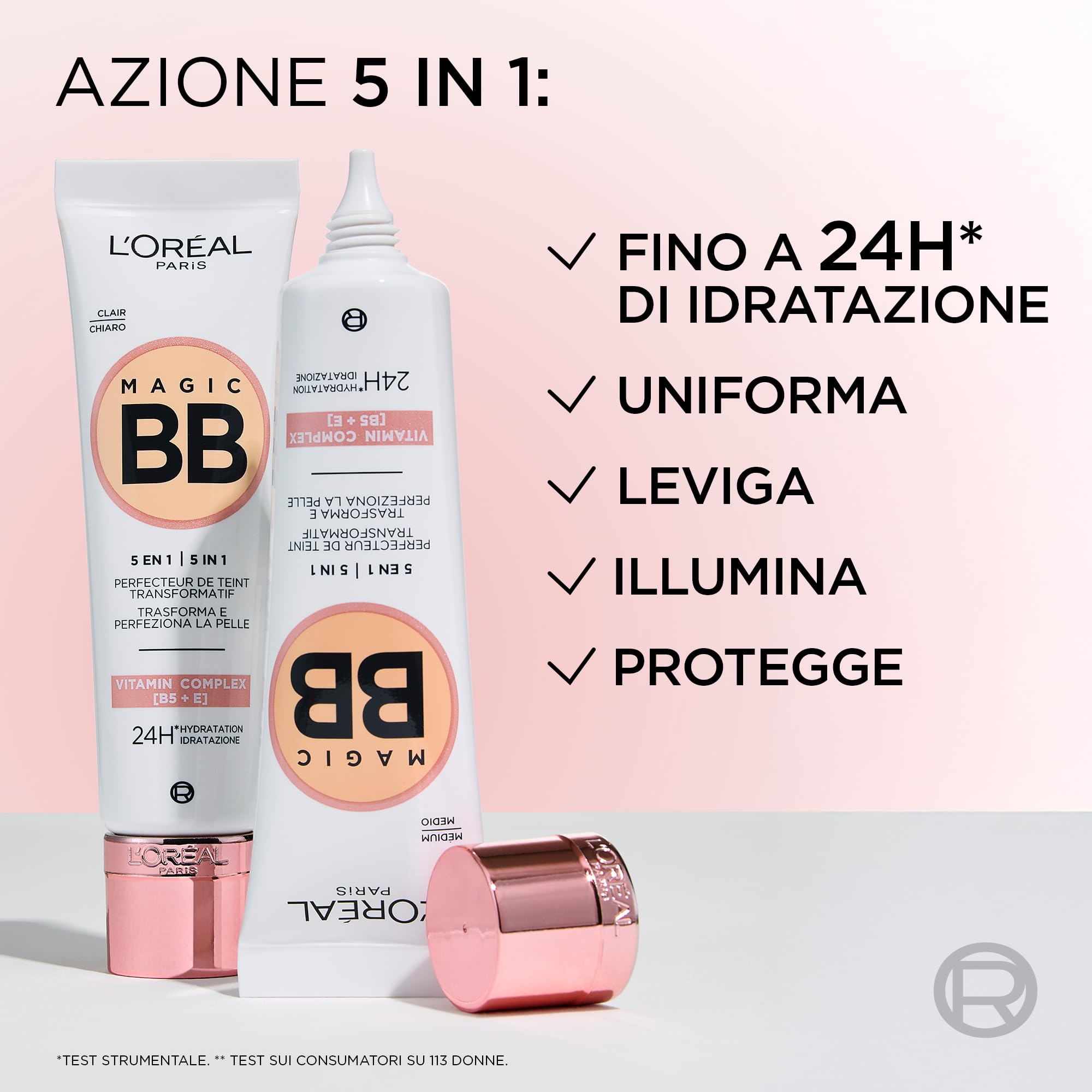 L'Oréal Paris, Crema Colorata Idratante e Uniformante, Con Vitamine B5 ed E, Pelle Idratata Fino a 24h, Con SPF 20, 03 Medium Light, 30 ml (l'imballaggio può variare)