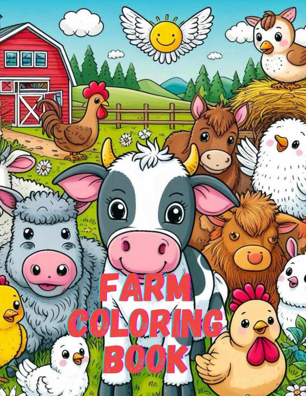 Coloring Book-getting to know animals - farm animals - Book for toddlers: Farm animals (I learn animals)