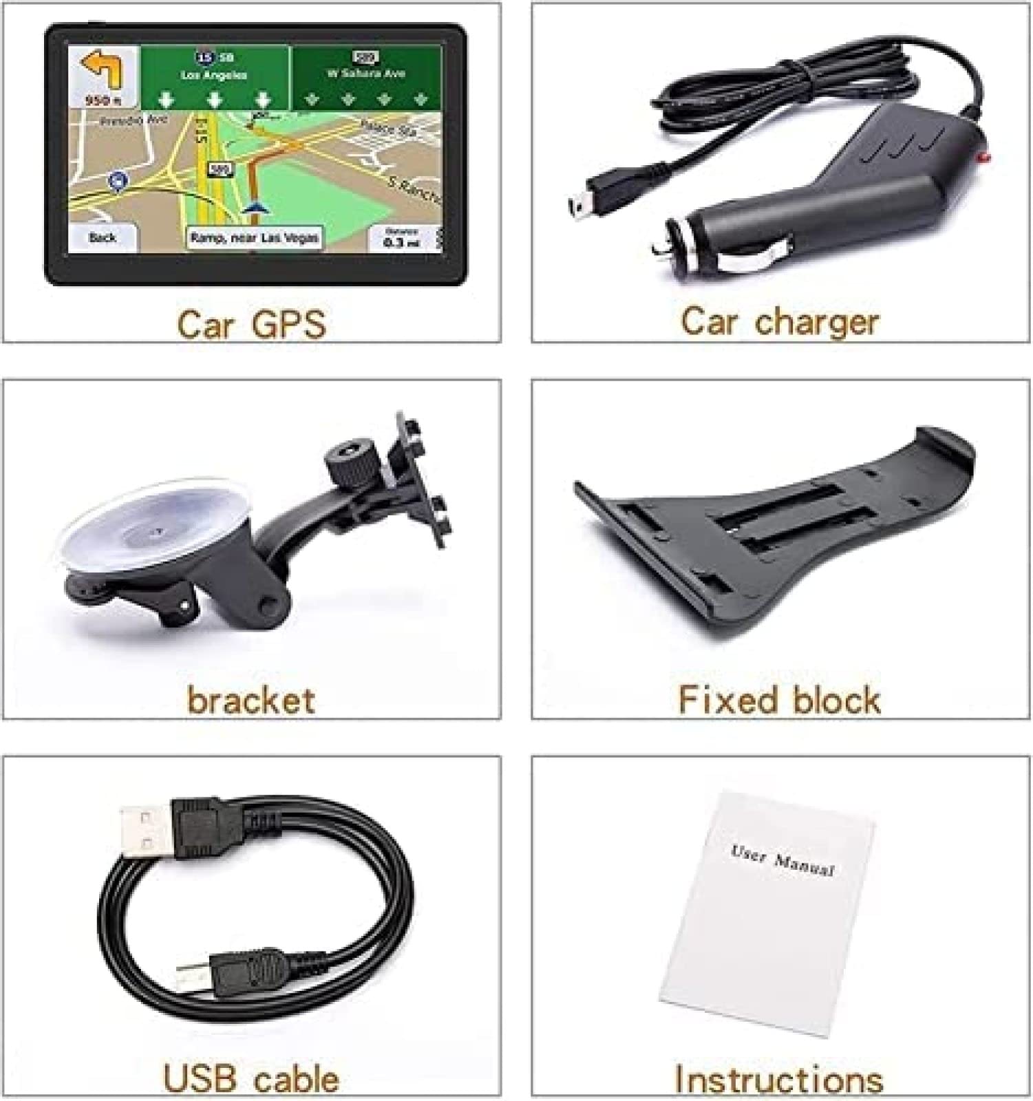 Sistema De Navegación GPS De 7 Pulgadas Para Automóvil Con Mapas De 47 Países, Sistema De Navegación GPS Con Pantalla Táctil Para Automóvil Memoria 8G, Navegación Por Satélite, Códigos Postales Y