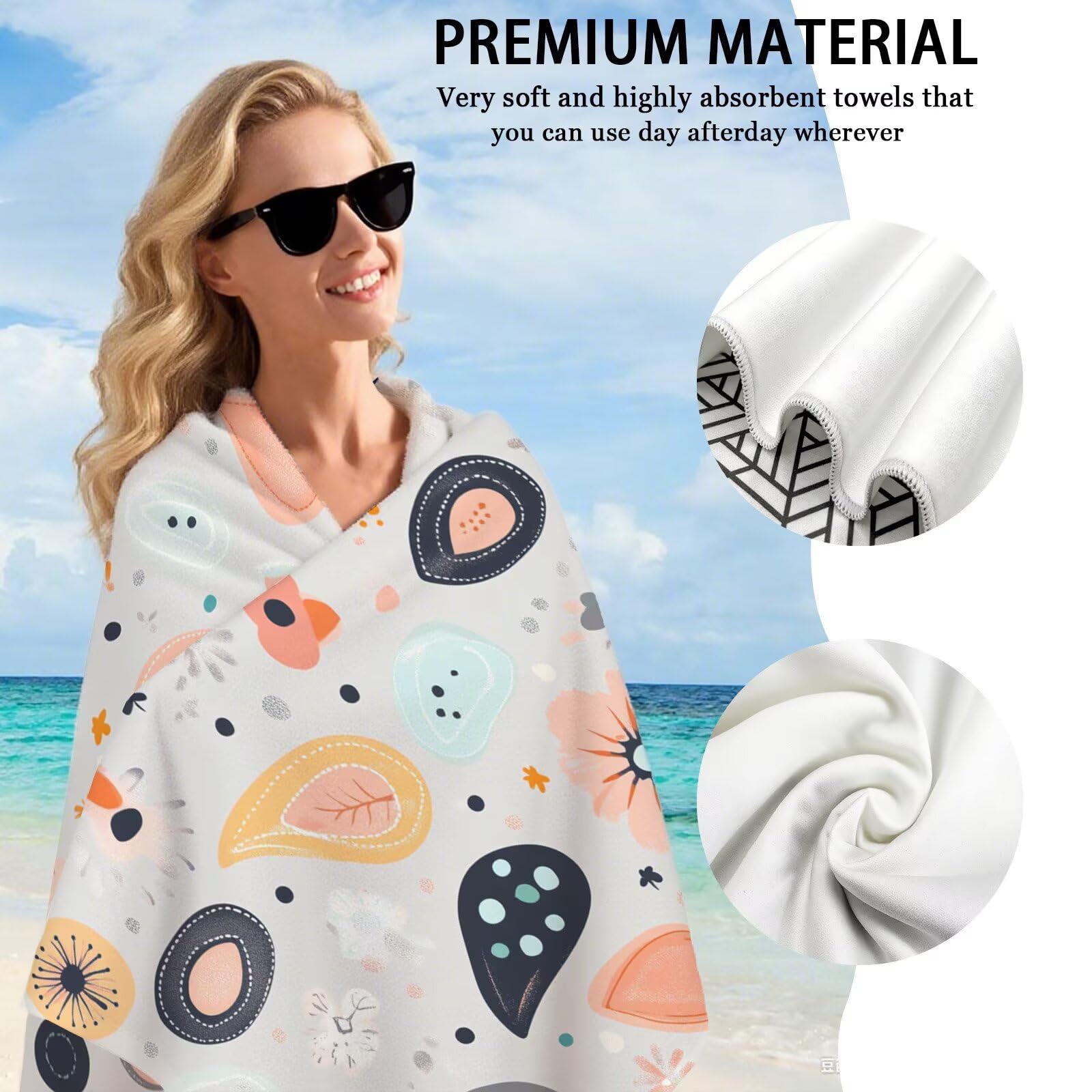 Toalla Microfibra Grande 90x180cm Toalla Playa Planta Toallas de Playa Secado Rapido, Toallas Bano con Bolsa, Beach Towel Púrpura Antiarena Ligeras para Camping Piscina Yoga Gimnasio Deportes VQ-738