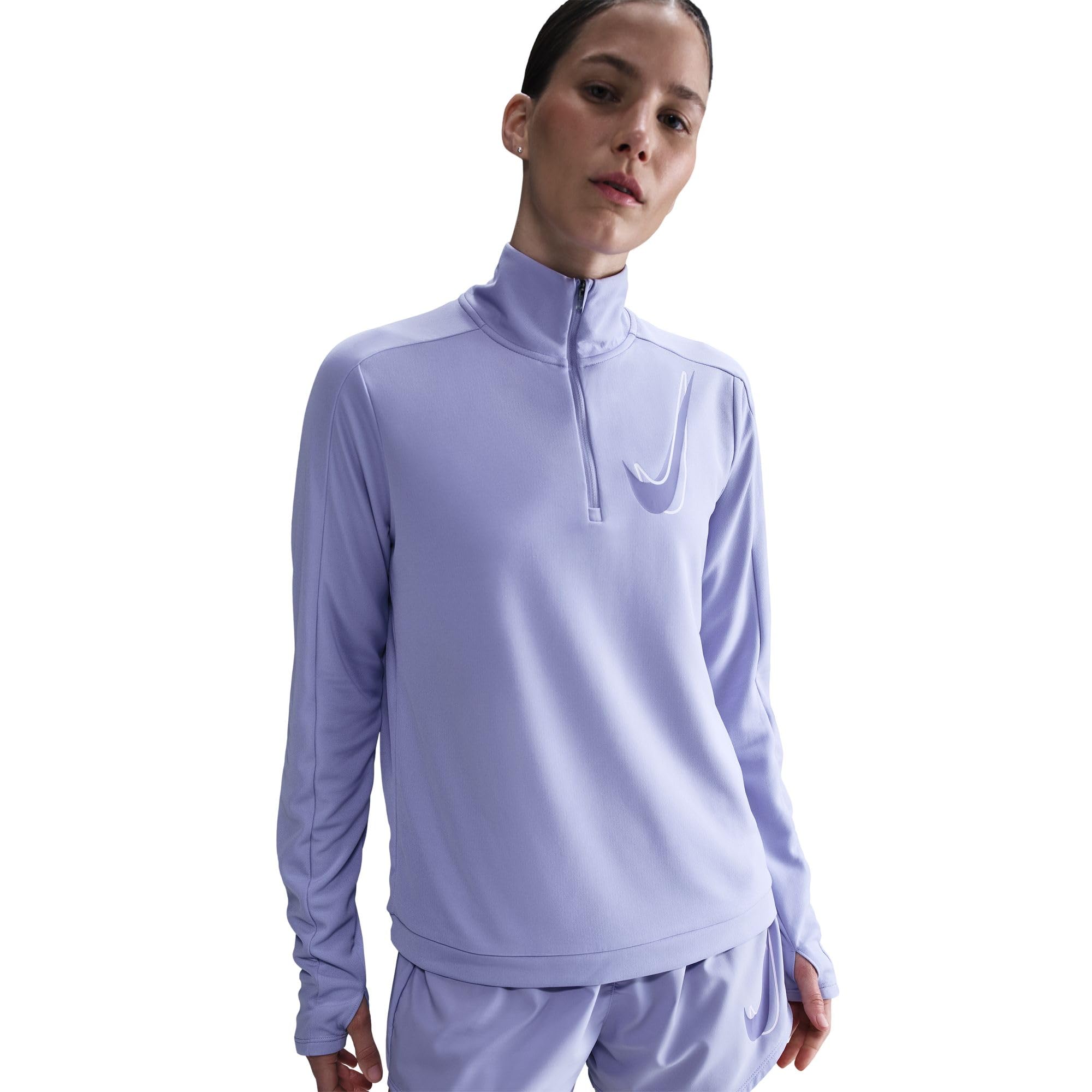 Nike Swoosh Lauf-Midlayer mit Halbreißverschluss für Damen, HJ2225