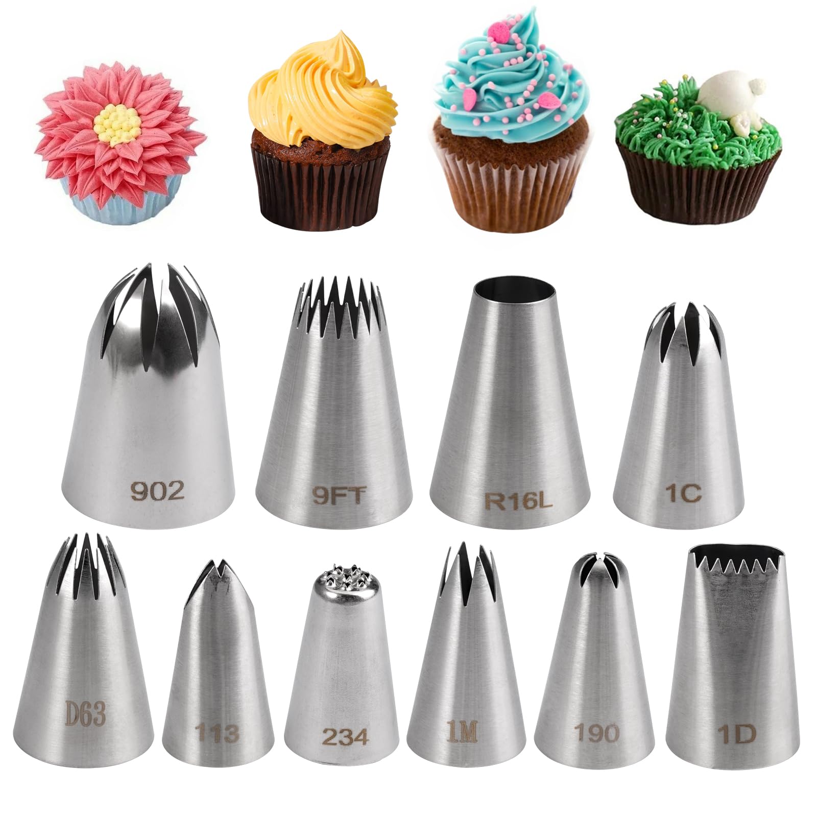 10 Douilles à Pâtisserie Inox - Embouts De Glaçage Professionnels - Tailles Variées Pour Décorations - 10