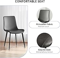 Vista 5 de Dining Chairs 4PCS Set, Modern Kitchen & Dining Room Chairs with Upholstered Faux Leather Cushion Seat and Sturdy Metal Legs, Desk Chair for Home