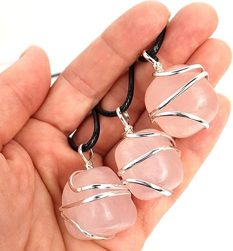 Miniatura 5 de Colgantes de piedra de cristal envueltos en alambre