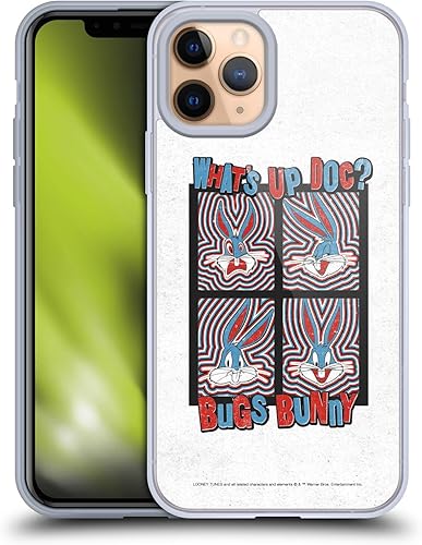 Miniatura 296 de Head Case Designs Funda de gel suave con licencia oficial de Looney Tunes Retro Bugs Bunny compatible con Apple iPhone 11 Pro Max Retro,Blanco y