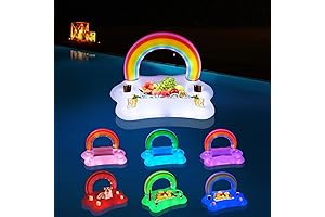 Inflatable Rainbow Cloud Drink Holder with Colorful Lights