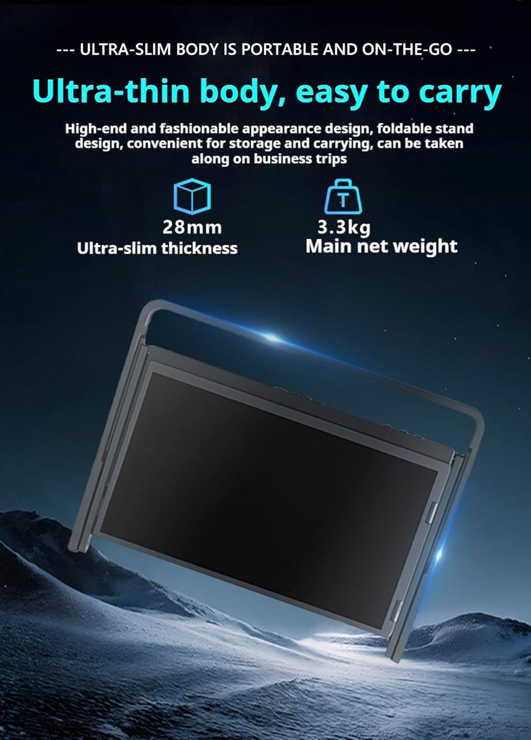 Laptop Screen Extender Triple Monitor Mount Stand Triple Screen Laptop Monitor Extender, Portable 3 Screen Display with Single USB-C, Foldable Aluminum Multi-Monitors for Office (1 Set)