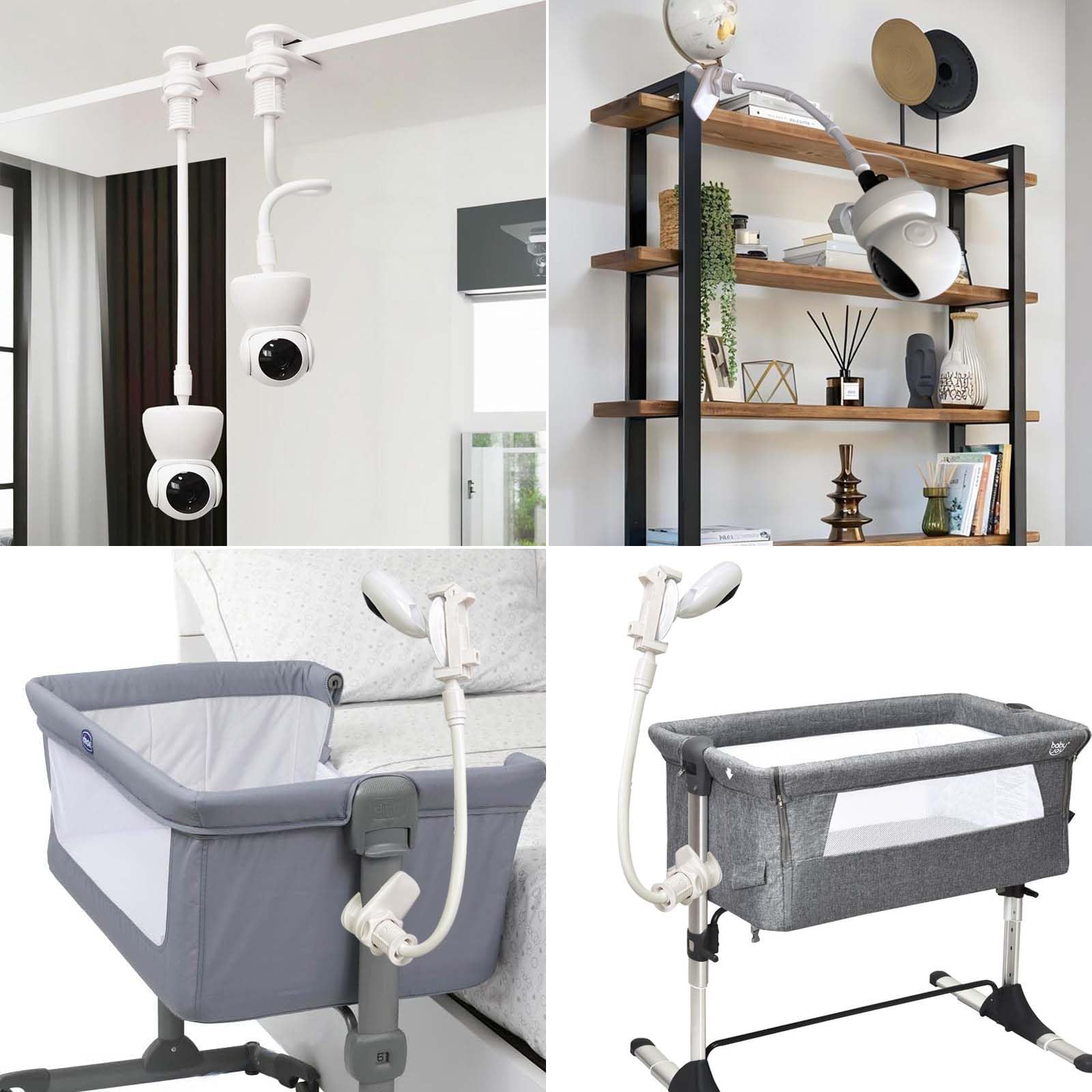 Supporto Universale Flessibile Telecamera Baby Video Monitor Clip per lettino scrivania, compatibile con Hellobaby HB30 HB32 HB35 HB50 HB65 HB6550 HB6532 e GHB Chicco Telecamera