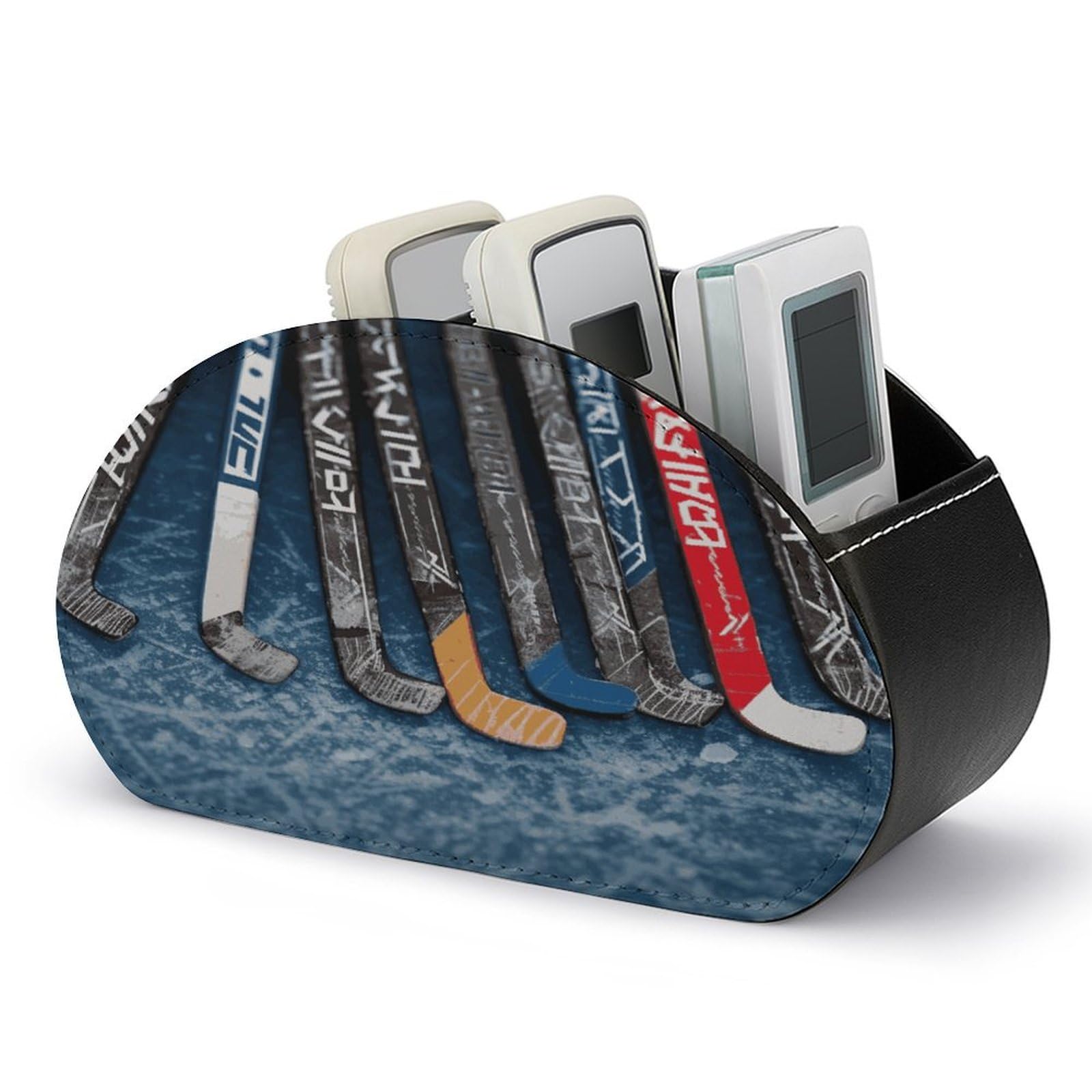 Btcowzrv Style Ice Hockey Sticks Remote Control Holder With 5 Compartments