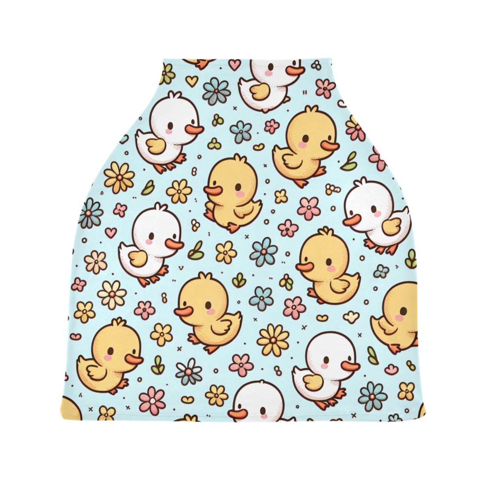 Nesatuwa Baby Car Seat Cover Cute Duck Breastfeeding Covers Stretchy Breathable Multi-Use Cover Carseat Canopy for Girls and Boys