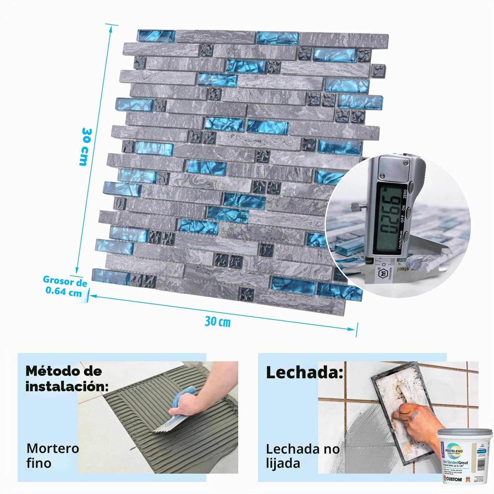 Art3d Azulejo decorativo para salpicaduras de cocina o baño (paquete de 5)