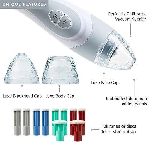 Miniatura 8 de PMD Personal Microderm Elite Pro Máquina de microdermoabrasión en casa con kit para cara y cuerpo con cristales exfoliantes y succión para una piel