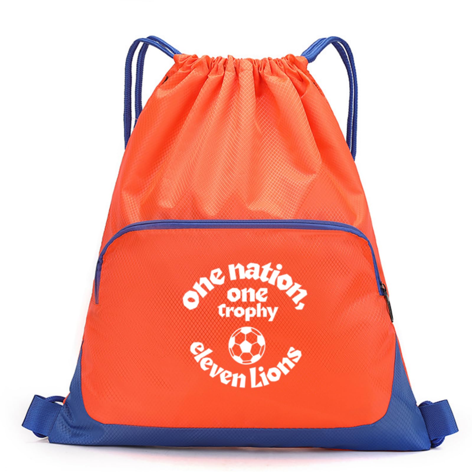 ROSSRORE Waterproof Drawstring Gym Bag with Zipper Pocket - Sports String Backpack for Men Women, Large Capacity Lightweight Sackpack for Swimming, PE, Football, Travel & Beach Holidays