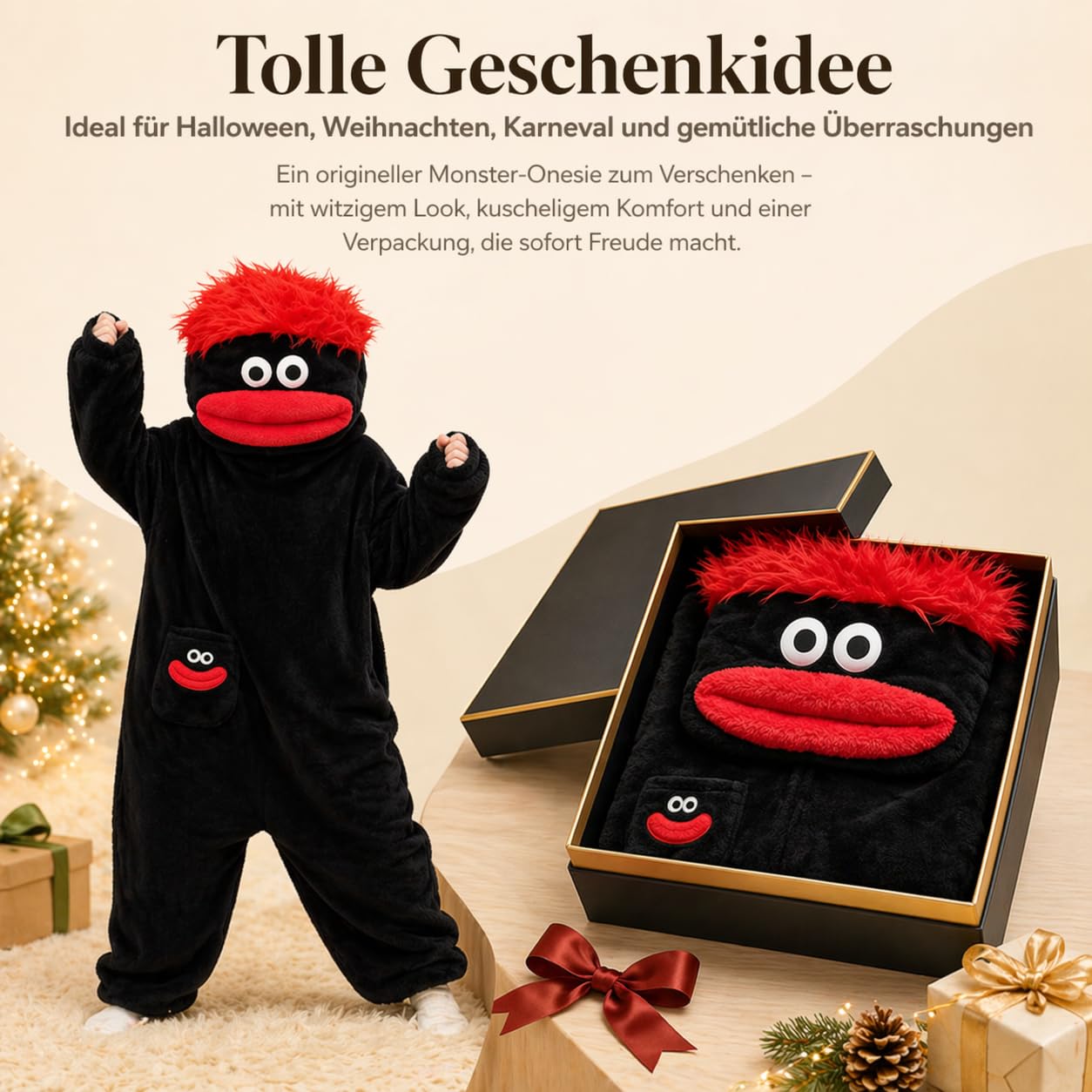 Generisch Silly Onesie, Goofy Frosch Schlafanzug, Fleece Pajamas Lustiger Grüner Monster-Hoodie mit Kapuze Tasche Für Party/Loungewear