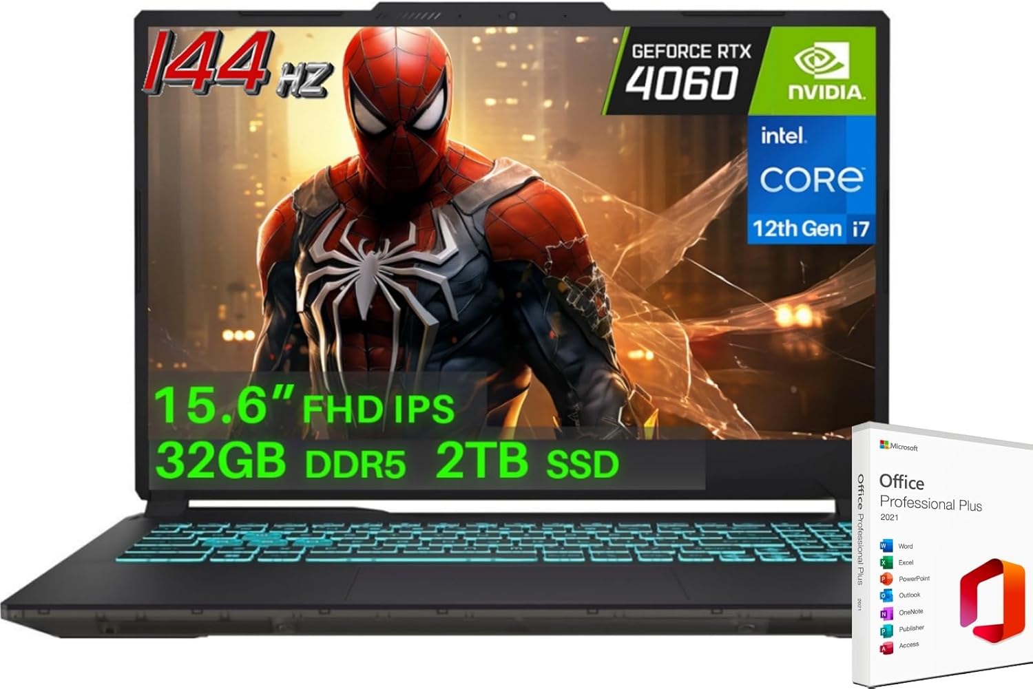 MSI 2024 Newest Cyborg 15 Gaming Laptop, 15.6″ 144Hz FHD, Intel 10-Core i7-12650H, NVIDIA GeForce RTX 4060, 32GB DDR5 RAM, 2TB SSD, WiFi 6, Backlit KB, Win 11 Home, with MS office Lifetime License MSI 2024 Newest Cyborg 15 Gaming Laptop, 15.6″ 144Hz FHD, Intel 10-Core i7-12650H, NVIDIA GeForce RTX 4060, 32GB DDR5 RAM, 2TB SSD, WiFi 6, Backlit KB, Win 11 Home, with MS office Lifetime License
