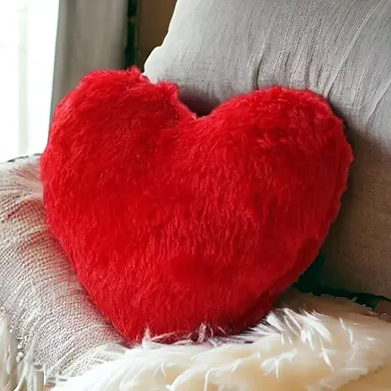 Niku Heart Shape Cushion Pillow Valentine Gift for Girlfriend Boyfriend Couples Husband and Wife Valentine's Day Love Valentine Gift Item (15"X12")