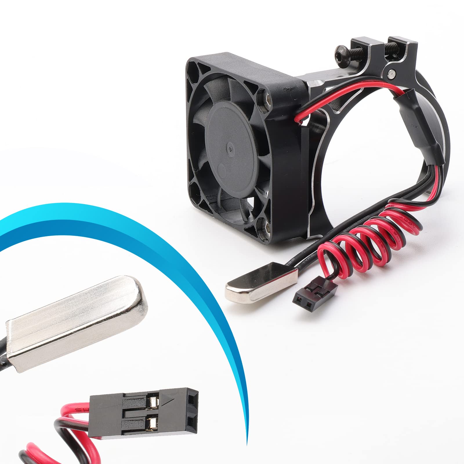 Trx4 Motor RC Motor Cooling Fan With Temp Sensor - Fits 42mm Motors  (Traxxas/Arrma/Losi) Fan Clamp