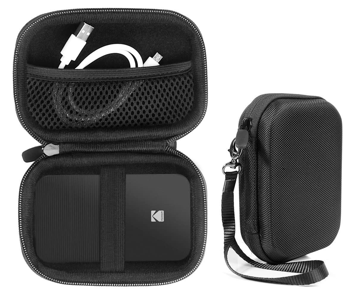 CaseSack Printer case for Kodak Smile, Kodak PRINTOMATIC, Kodak Mini Shot Instant Print Digital Camera, Instant Digital Printer, Mesh Pocket for Printing Paper, Charge Cord (Ballistic Black)-image-20